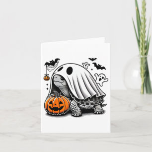 Cartão Halloween Turtle Ghost Pumpkin Costume Terrapin