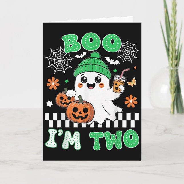 Cartão Halloween Two Birthday Boo Im Two Groovy Birthday  (Frente)