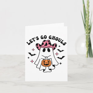 Cartão Halloween Vamos Ir Ghouls Fantasma Retro Costume W