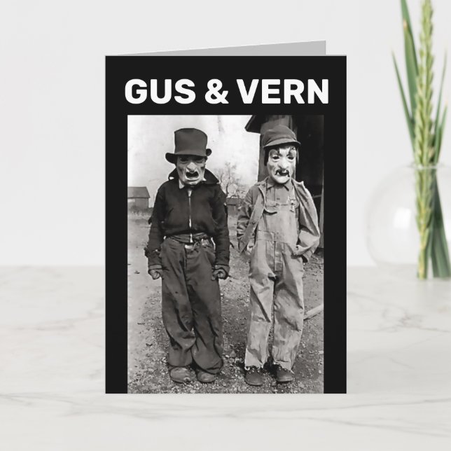 CARTÃO HALLOWEEN VHISTORIC COSTUMES FUNNY GREETING CARD (Frente)