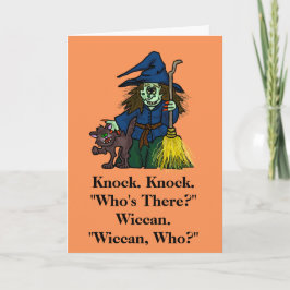 Cartão Halloween Wiccan Knock Piada Card
