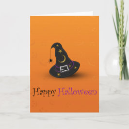 Cartão Halloween Witch Hat with Spider