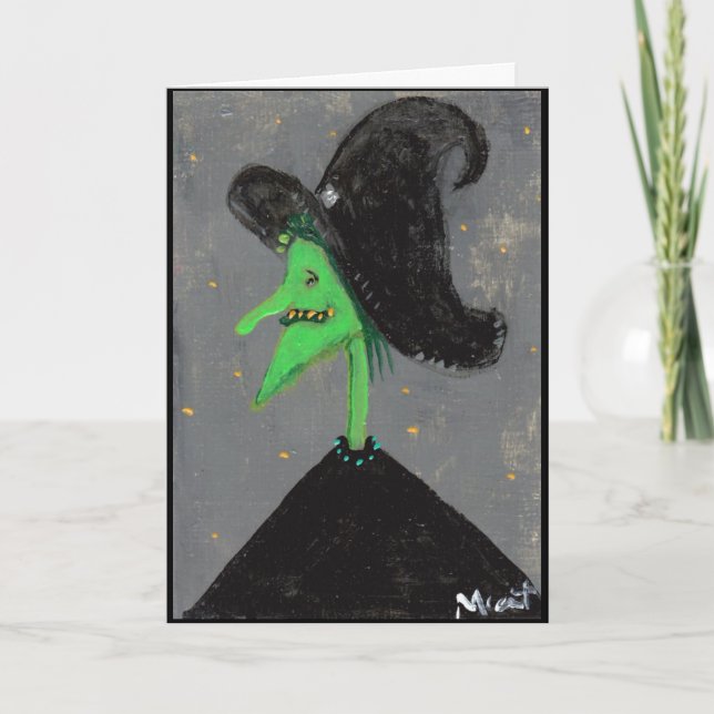 Cartão Halloween Witch Template (Frente)