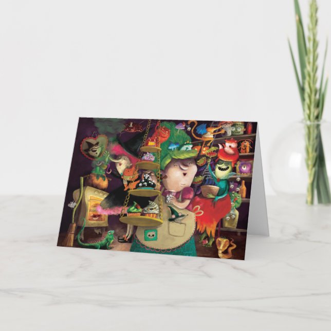Cartão Halloween Witches Kitchen (Frente)