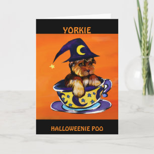 Cartão Halloween Yorkie Poo