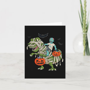Cartão Halloween Zombie Andando A Rex Diversão Meninos Me