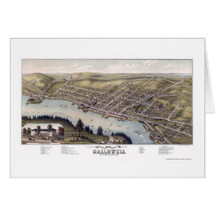 Cartão Hallowell, MIM mapa panorâmico - 1878