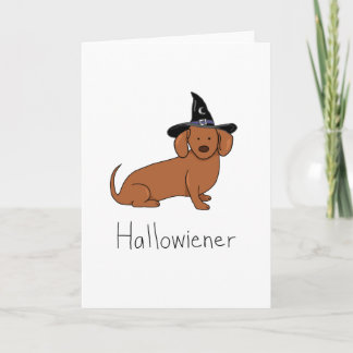 Cartão Hallowiener - Halloween Wiener Dog (Dachshund)