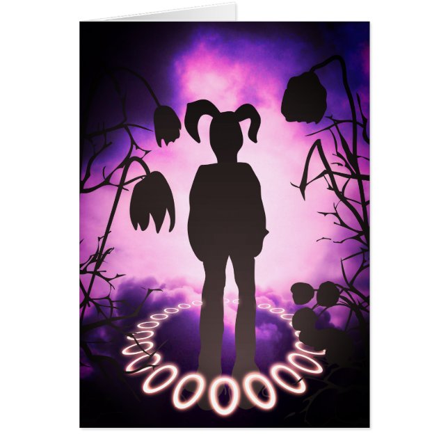 Cartão Halo de ovo da Páscoa de sini bunny (Frente)