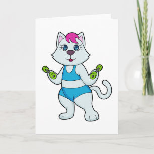 Cartão Haltere de Fitness para Gatos