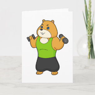 Cartão Haltere de Fitness para Hamster