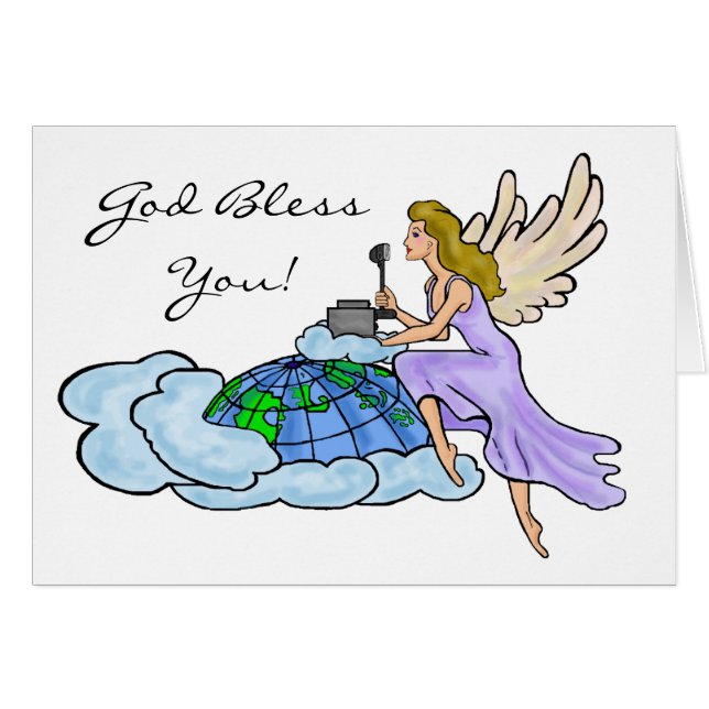 Cartão Ham Radio Angel Card Personalize-O! (Frente Horizontal)