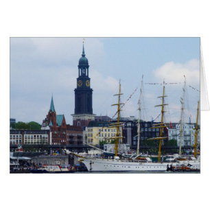 Cartão Hamburg Harbour Hafen Michel Alemanha Schiffe