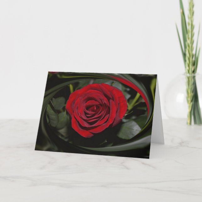 Cartão HAMbyWG - Greeting Card - Beautiful Red Rose (Frente)
