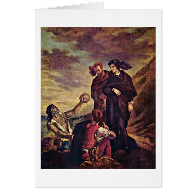 Cartão Hamlet e Horatio por Eugene Delacroix (Frente)