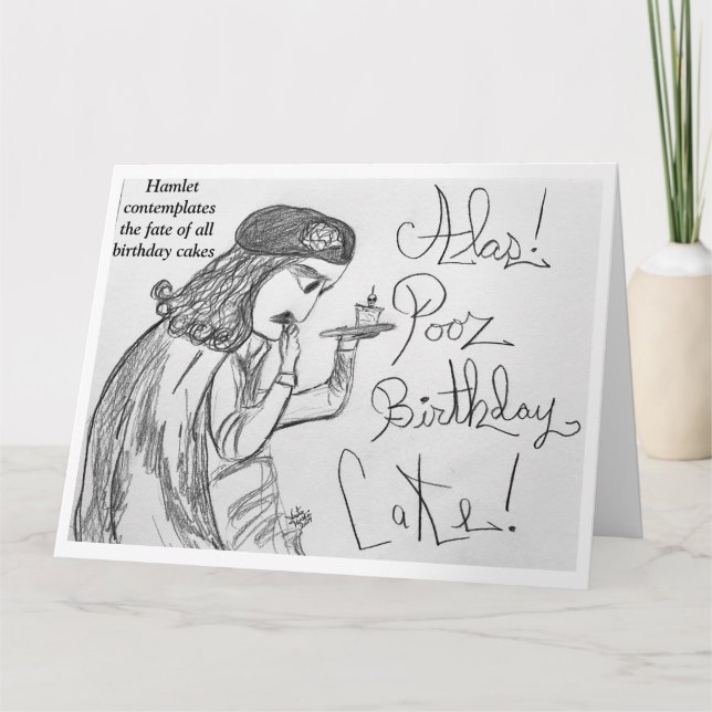 Cartão Hamlet reflete o destino dos bolos de aniversário (Frente)