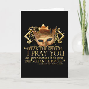Cartão Hamlet "speak the speech ..." Quote (Gold Version)