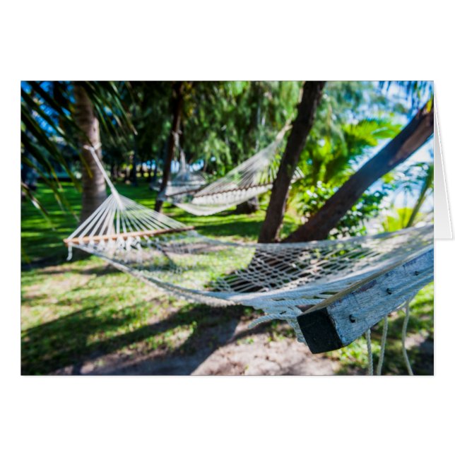 Cartão Hammock na praia, Fiji (Frente Horizontal)