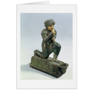 Cartão Hammurabi, rei de Babylon, praying antes de um