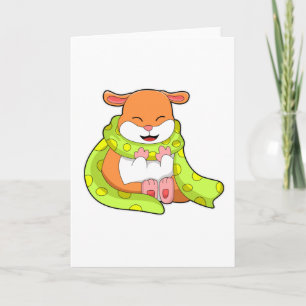 Cartão Hamster com Cachecol