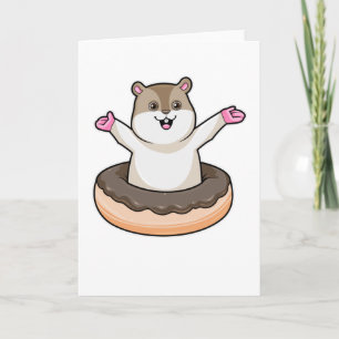 Cartão Hamster com Donut de Chocolate