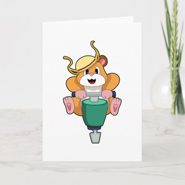 Cartão Hamster com Martelete Pneumático (Frente)