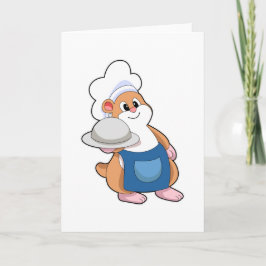 Cartão Hamster como Cozinheiro com Bandeja