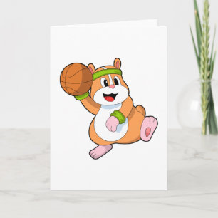 Cartão Hamster como jogador de basquetebol