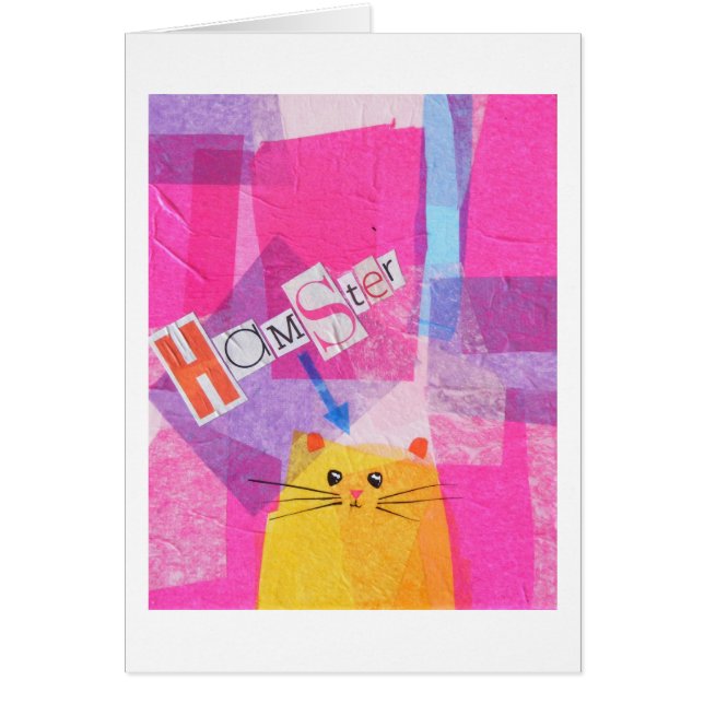 Cartão Hamster! no rosa (Frente)