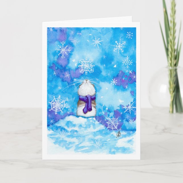 Cartão Hamster Snowflake Thinking of you Card (Frente)