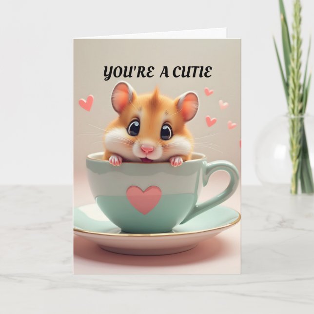 Cartão Hamster Valentine Day Card (Frente)