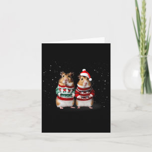 Cartão Hamsters Bonitos Em Um Dia De Neve No Natal