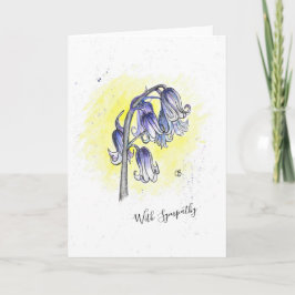 Cartão Hand painted Bluebells Design "With Sympathy" Card