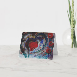 Cartão Hand Painted Heart Note Card - Rumi Love Poem