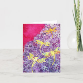 Cartão Hand Painted Silk Dragonfly Note Cards
