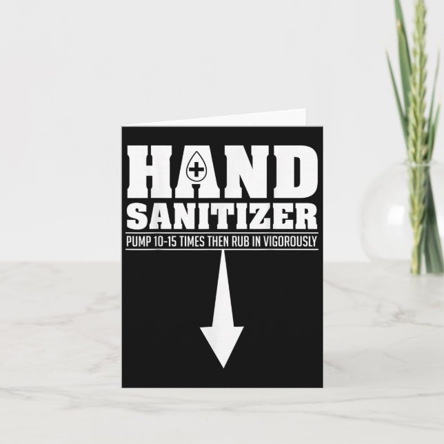 Cartão Hand Sanitizer Funny Sarcastic Adult Humor Dirty J (Frente)