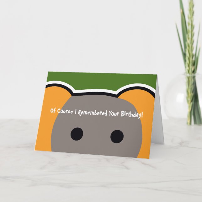 Cartão Hand Shaped Elephant Birthday (Frente)