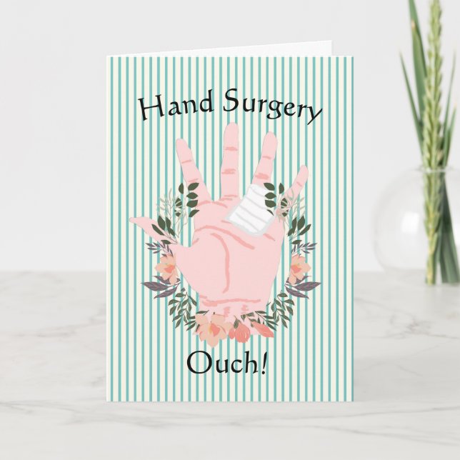 Cartão Hand Surgery Get Well Card with Hand (Frente)