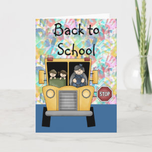Cartão Handprints & School Bus Back to School Card