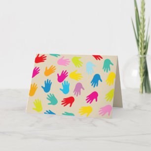 Cartão Hands around the world greeting card