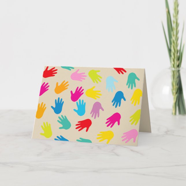Cartão Hands around the world greeting card (Frente)
