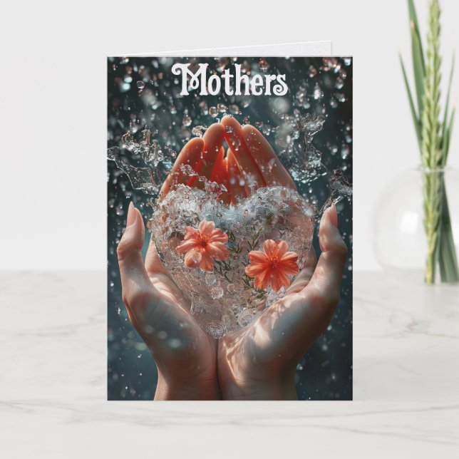 Cartão Hands Holding A Heart  Greeting Card (Frente)