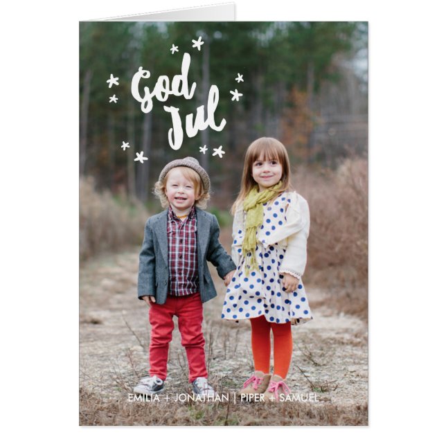 Cartão Handskrivna julhälsningskort (Frente)