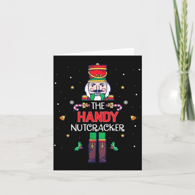 Cartão Handy Nutcracker Funny Christmas Family Matching O (Frente)
