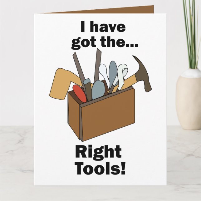 Cartão Handyman Toolbox I Have Got Right Tools  (Frente)