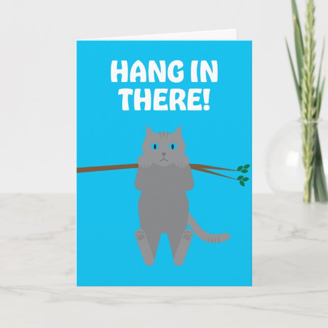 Cartão Hang In There Cat Greeting Card (Frente)