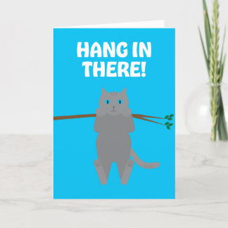 Cartão Hang In There Cat Greeting Card