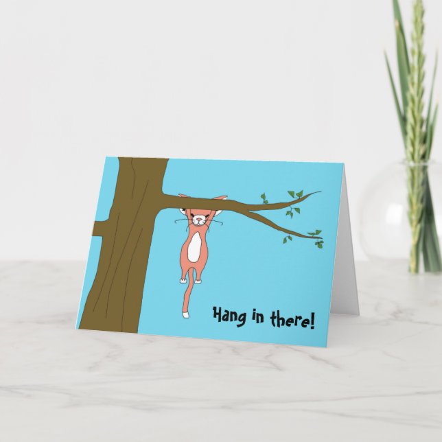 Cartão Hang in There Greeting Card w/ Marshmallow the Cat (Frente)