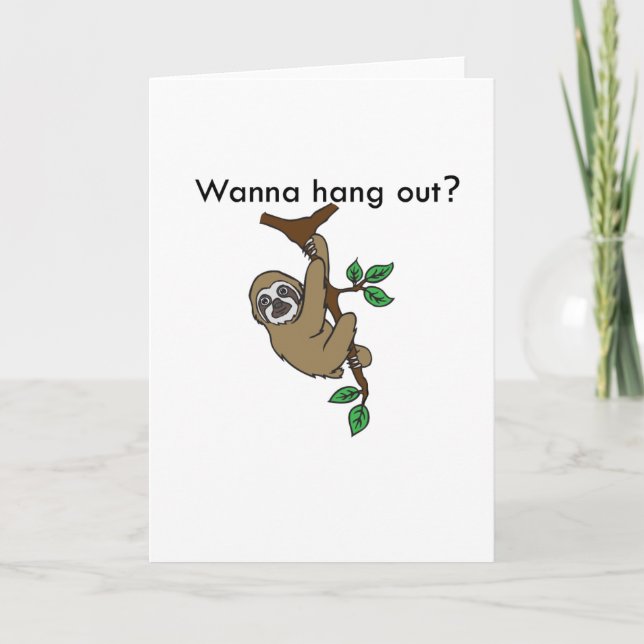 Cartão Hang Out Sloth greeting card (Frente)