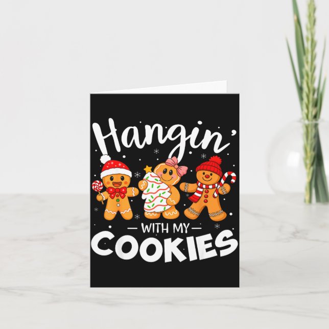 Cartão Hangin With My Cookies Gingerbread Women Christmas (Frente)